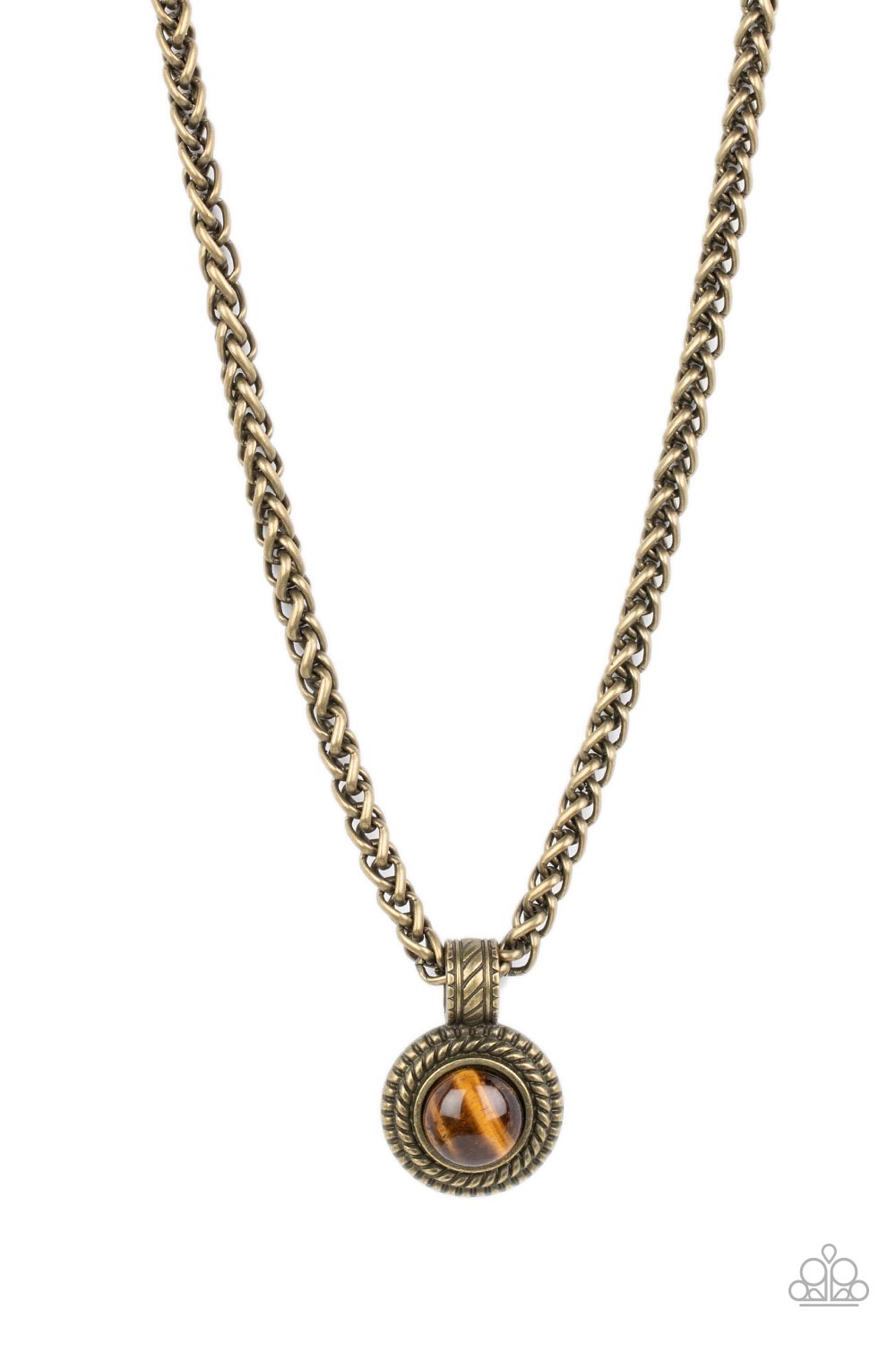 Pendant Dreams - Brass Frame Tiger's Eye Urban Necklace