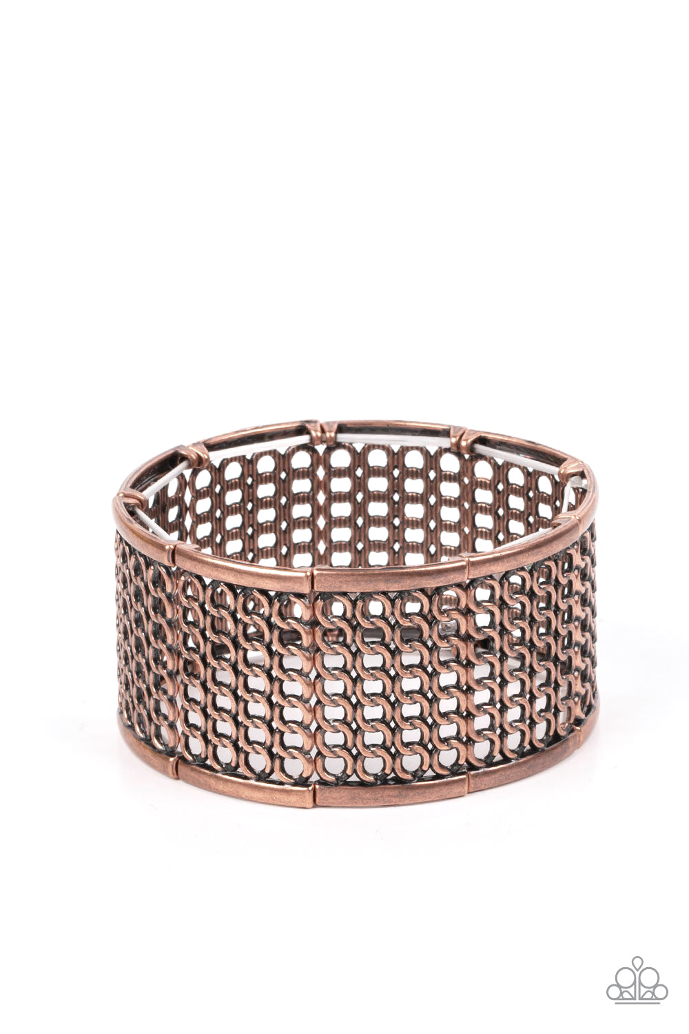 Camelot Couture - Copper Mesh Link Stretchy Bracelet