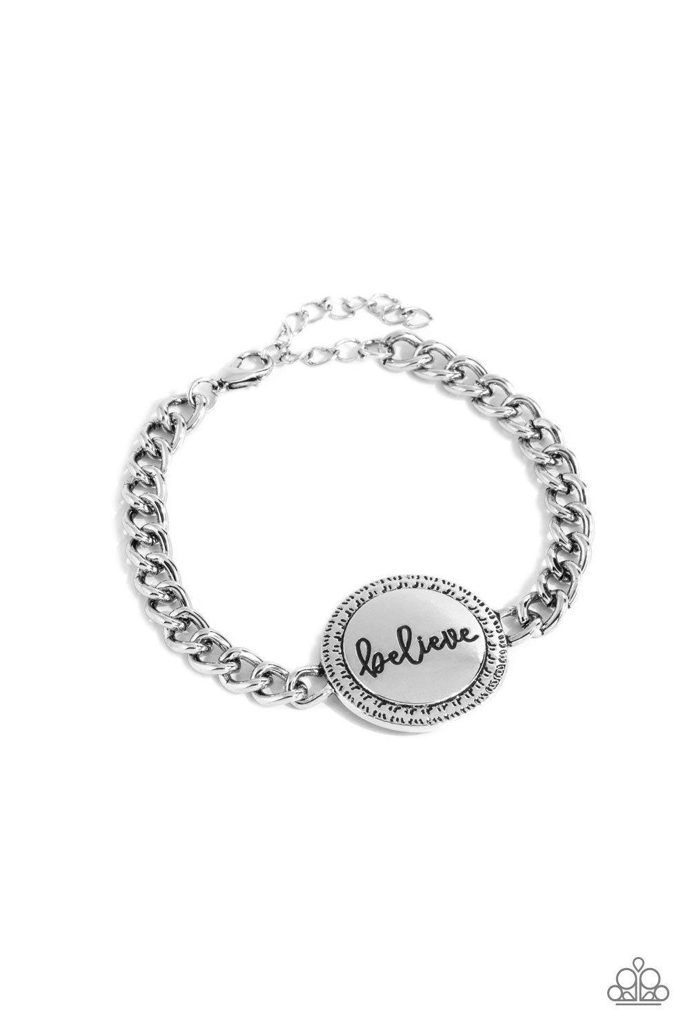 Hope and Faith - Silver "believe" Inspirational Clasp Bracelet