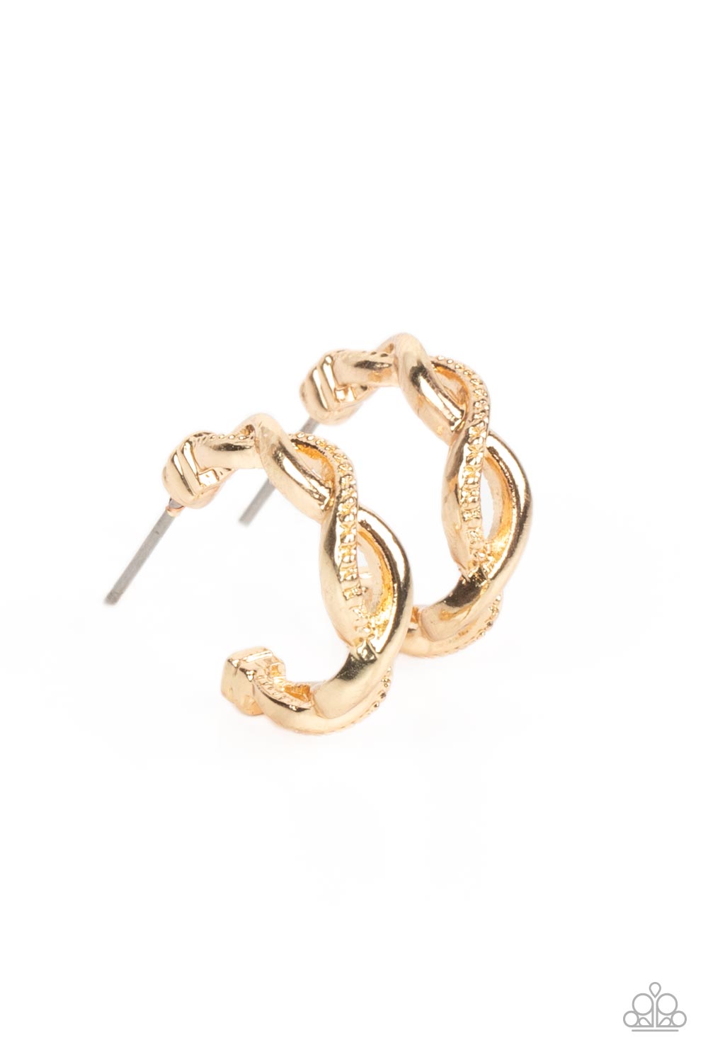 Infinite Incandescence - Gold Twisted Tiny Hoop Earrings