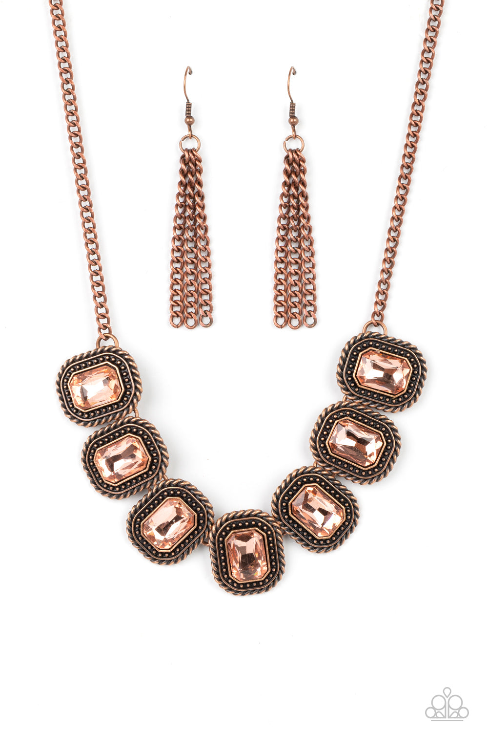 Iced Iron - Copper Gem Short Necklace