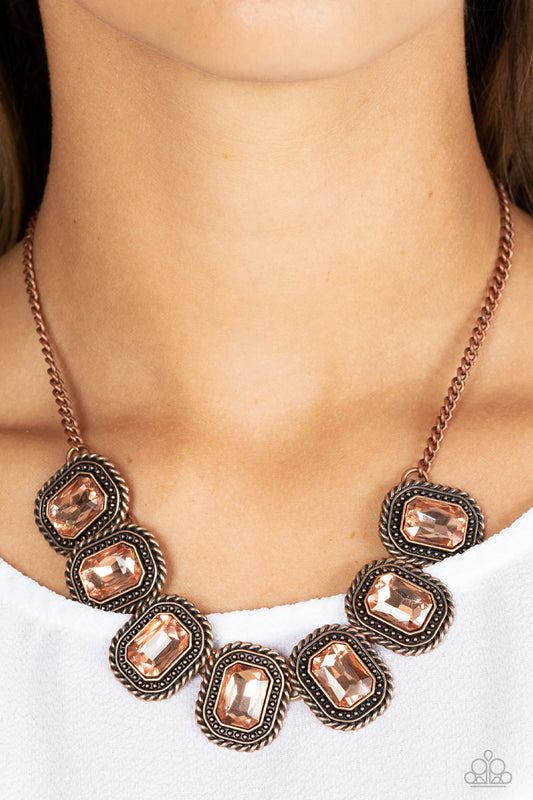 Iced Iron - Copper Gem Short Necklace