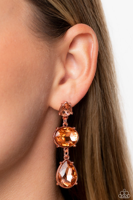 Royal Appeal - Copper Gem Post Earrings