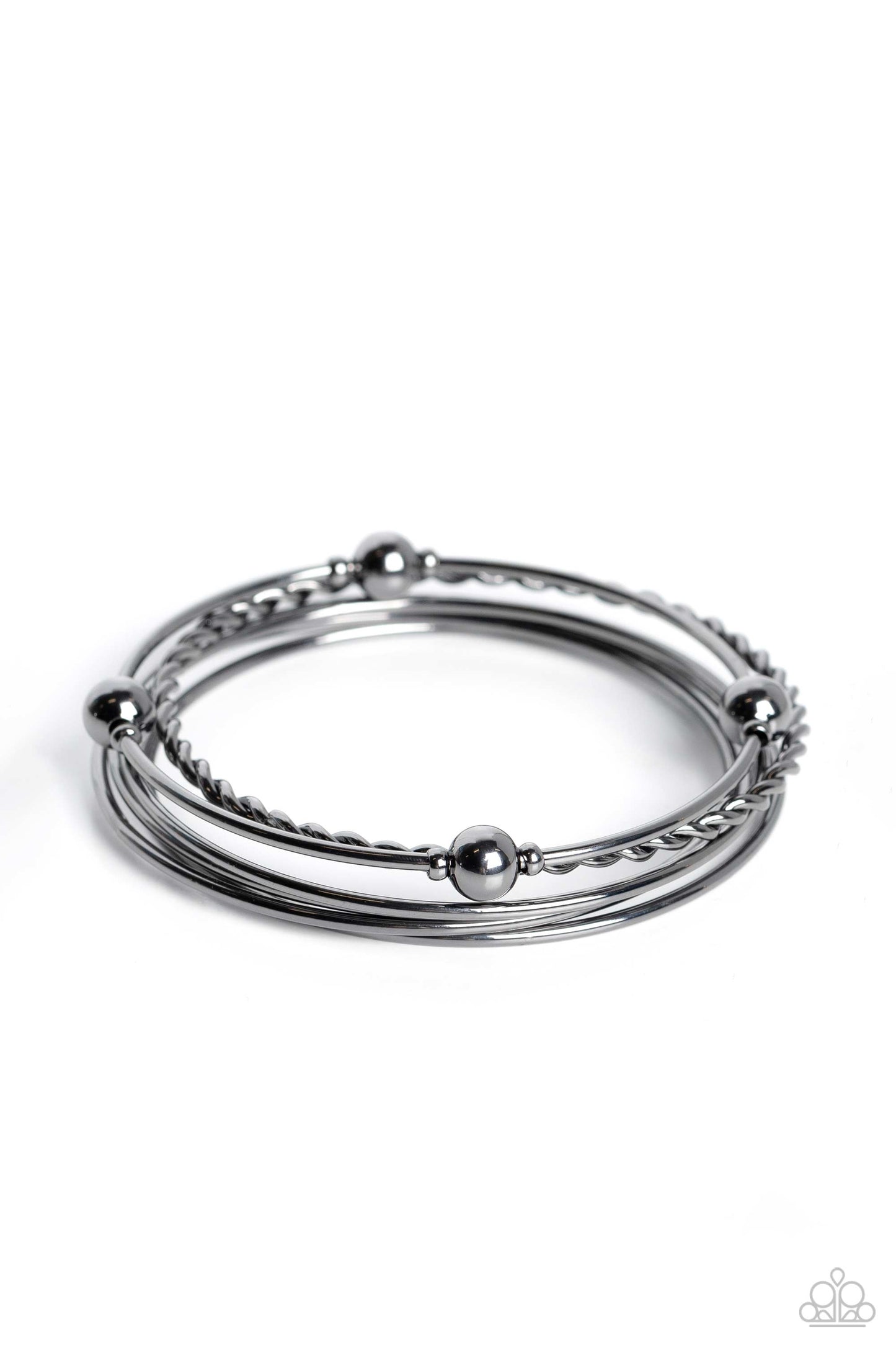 Lost and Found - Black Gunmetal Bangle Bracelet Set