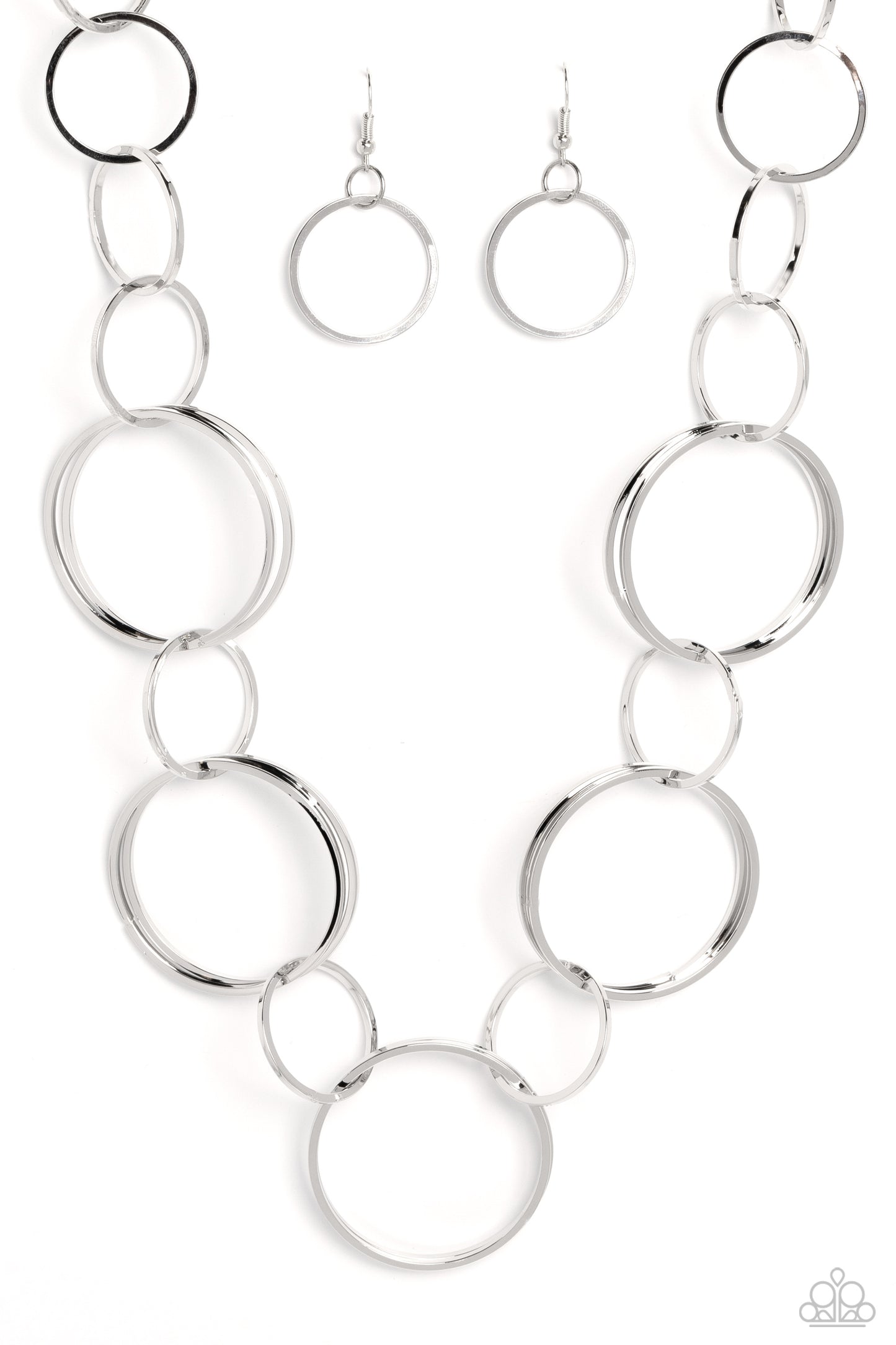 Shimmering Symphony - Silver Large Link, Short Necklace