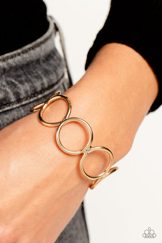 Socialite Sheen - Gold Circle Cuff Bracelet