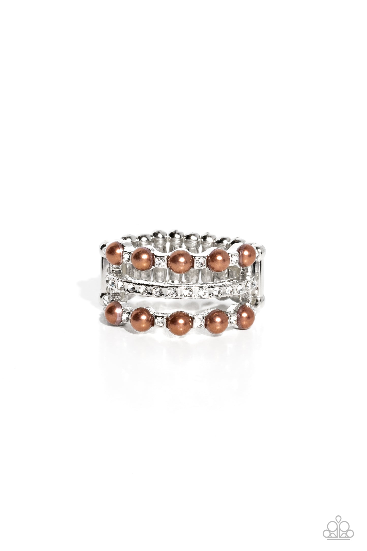 Really Bubbly - Brown Pearl Silver Ring