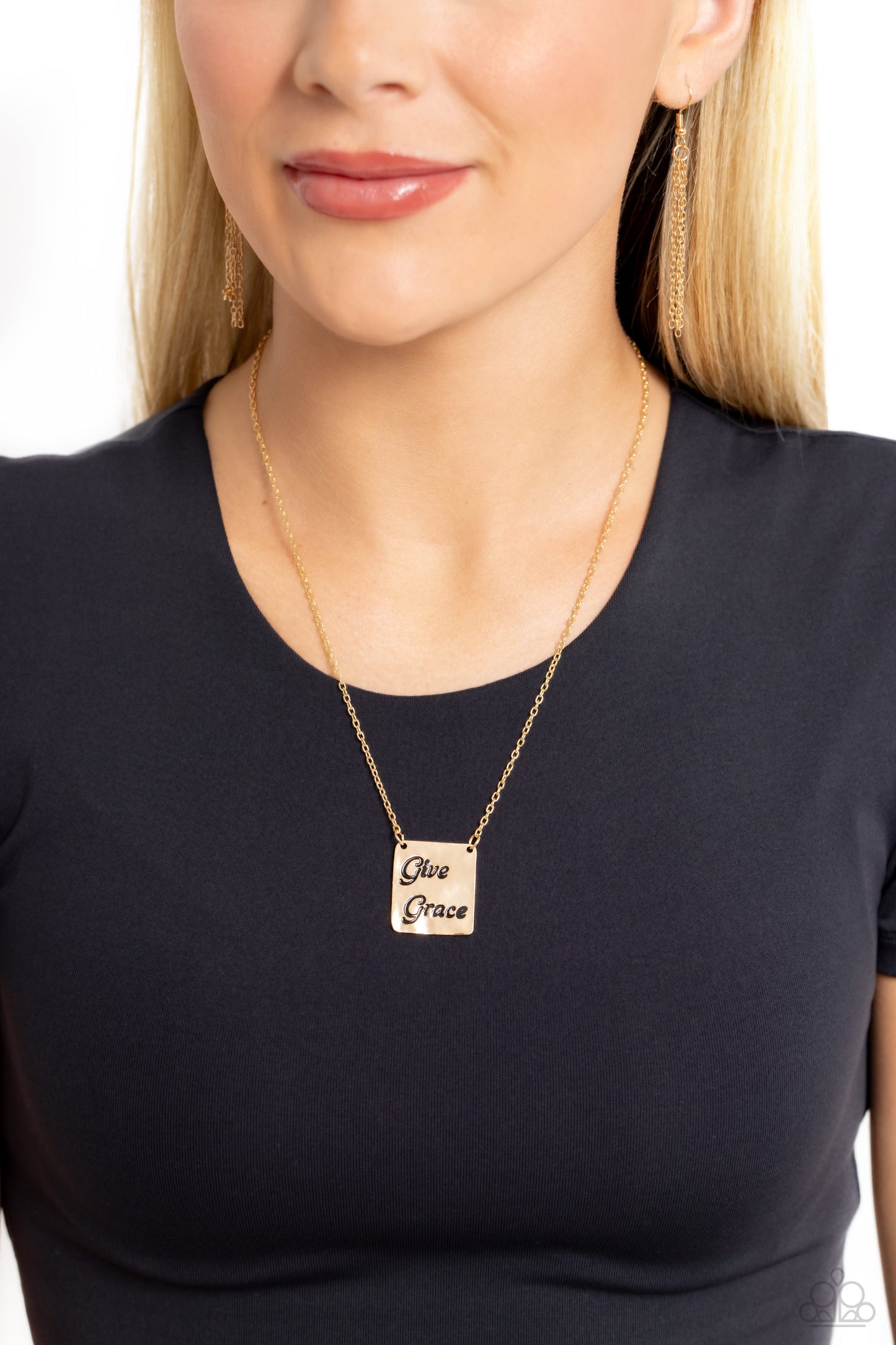 Give Grace - Gold Inspirational Short Necklace