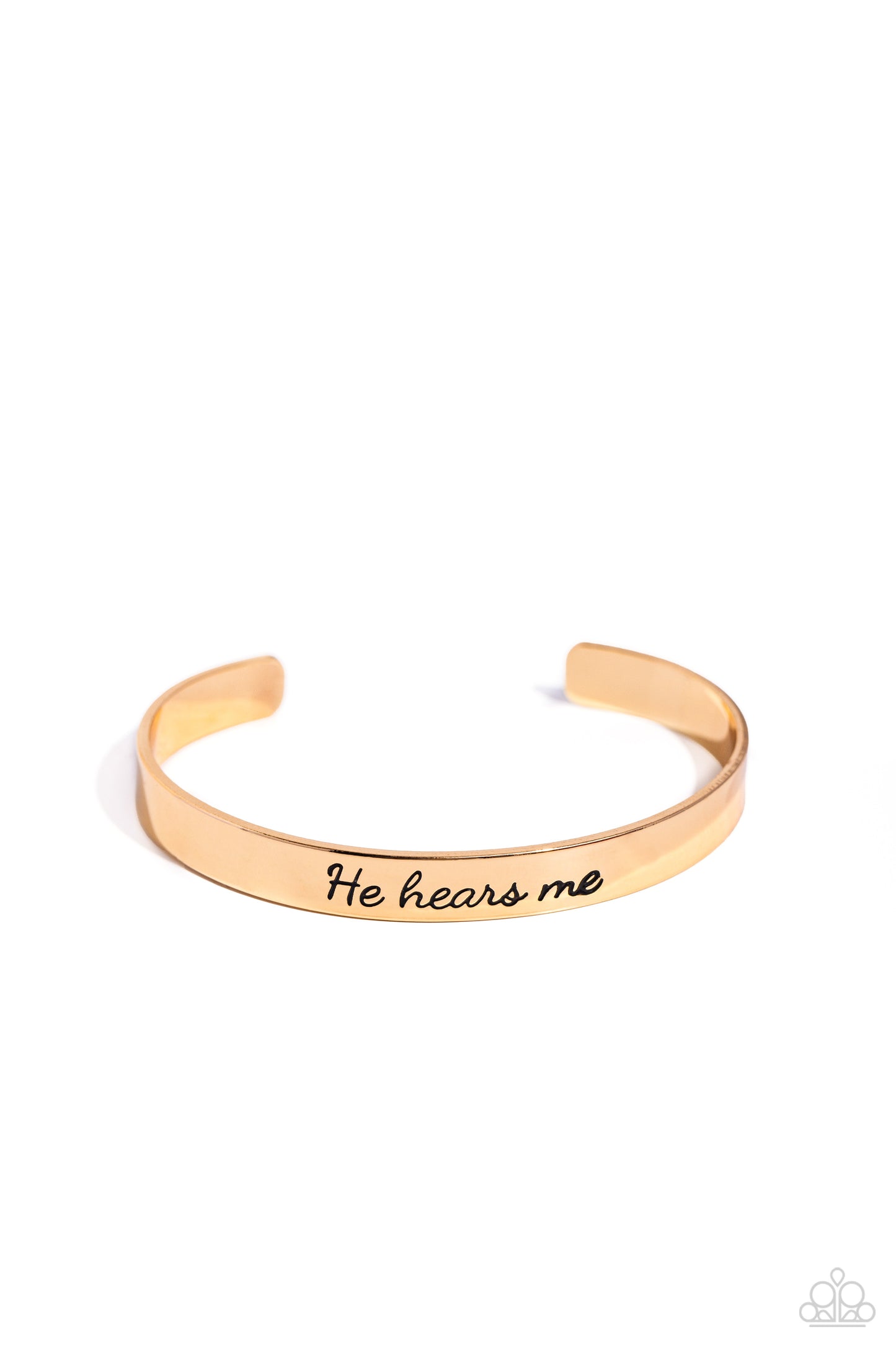 He Hears Me - Gold "He Hears Me" Inspirational Cuff Bracelet